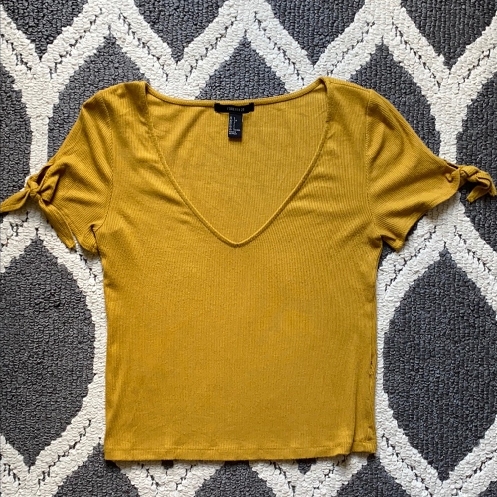 Forever 21 yellow v-neck top